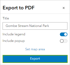 Export button