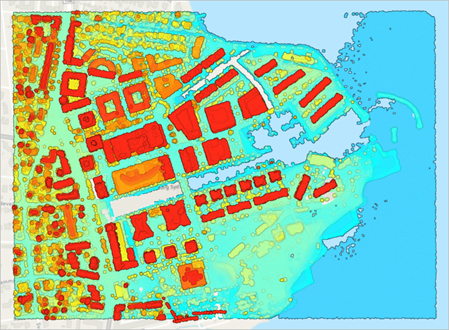 Tuborg Havn LAS dataset on map