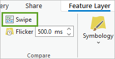 Swipe tool in the Compare group on the Appearance tab