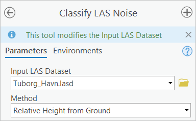 Parameters for the Classify LAS Noise tool