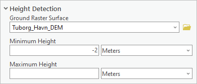 Height Detection parameters in the Classify LAS Noise tool pane