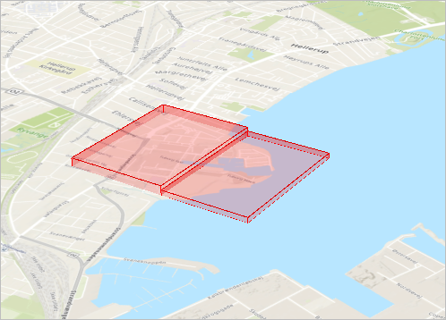 Scene zoomed out so the LAS dataset is represented as wireframes