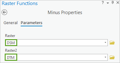 Raster and Raster2 parameters