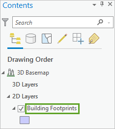 Contents pane with renamed layer