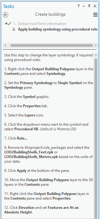 Apply building symbology using procedural rule step
