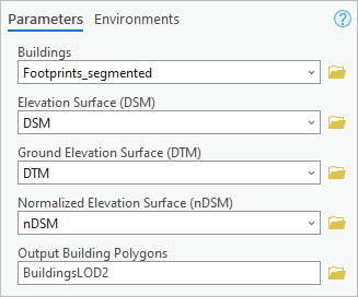 Extract Roof Form tool parameters