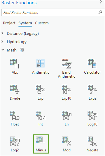 Raster Functions pane