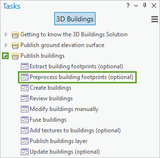 Preprocess building footprints task