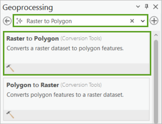 Raster to Polygon tool search