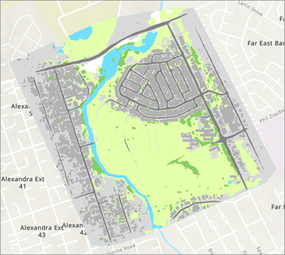 Land_Cover_Features layer on the map