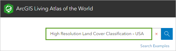 ArcGIS Living Atlas search box