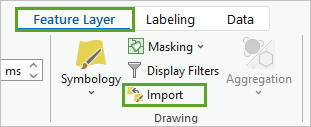 The Import button on the Appearance tab of the ribbon