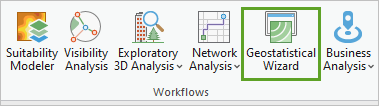 The Geostatistical Wizard on the Appearance tab of the ribbon