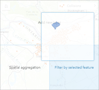 Filter by selected feature drop zone