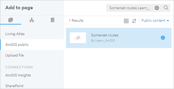Select the Somerset routes layer.