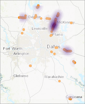 Density layer added to map