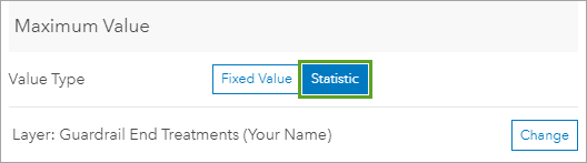 Value Type parameter set to Statistic