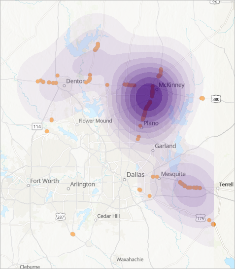 Density layer added to map