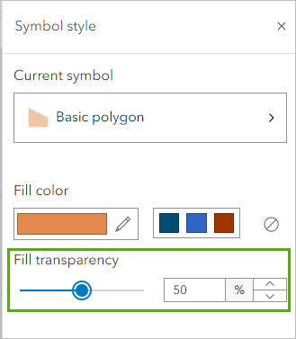 Transparency slider set to 50 percent