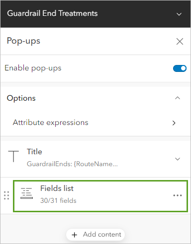 Configure Attributes button