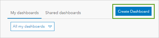 Create Dashboard button