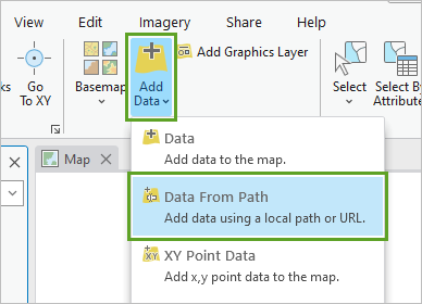Data From Path in the Add Data menu