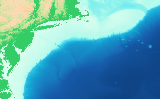 GEBCO Grid colour-shaded for elevation map