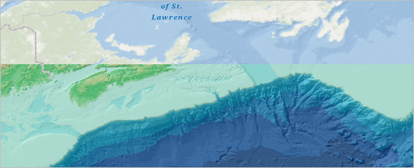 Map layers revealed with the Swipe tool