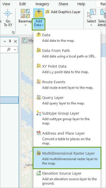 Multidimensional Raster Layer in the Add Data menu