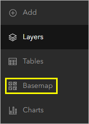 Basemap button on the Contents toolbar