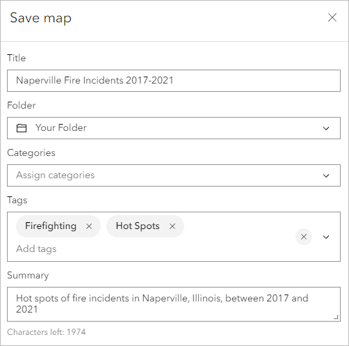 Save map window