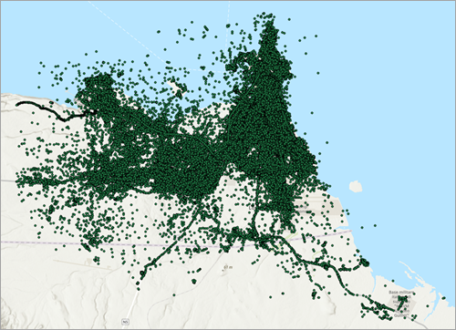 Default map with cell phone data