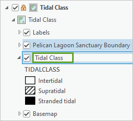 Tidal Class layer renamed in the Contents pane