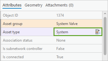 Asset type set to System in the Attributes pane