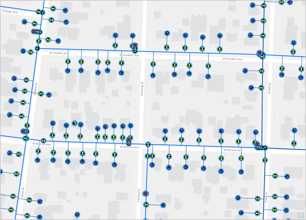 Water utility network map