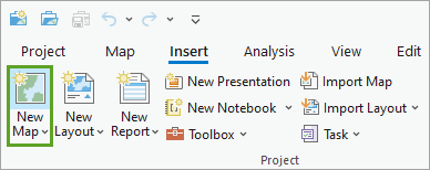 New Map button on the ribbon