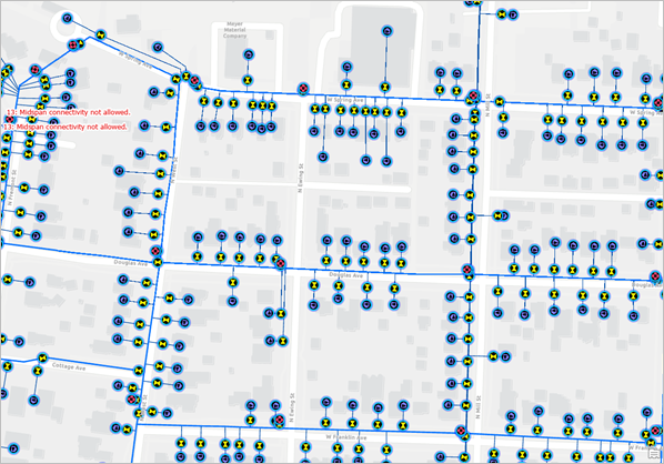 Water utility network map