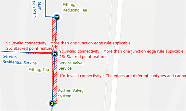 Map with errors 9, 10, and 25