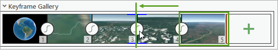 Drag the fifth keyframe between the third and fourth keyframes.