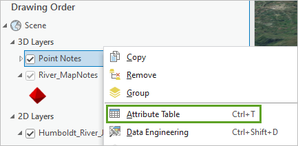 Open attribute table.