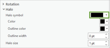 Halo symbol set to Black fill in the Label Class pane