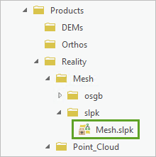 Mesh.slpk in the Catalog pane