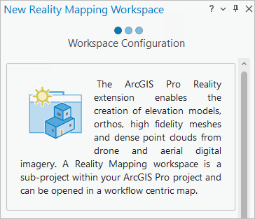 New Reality Mapping Workspace wizard pane