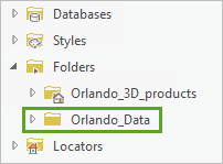 Orlando_Data folder in the Catalog pane