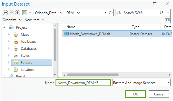 Input Dataset window