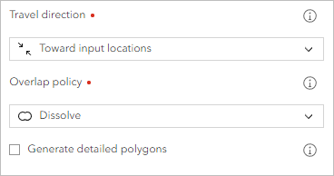 Travel direction and overlap policy parameters