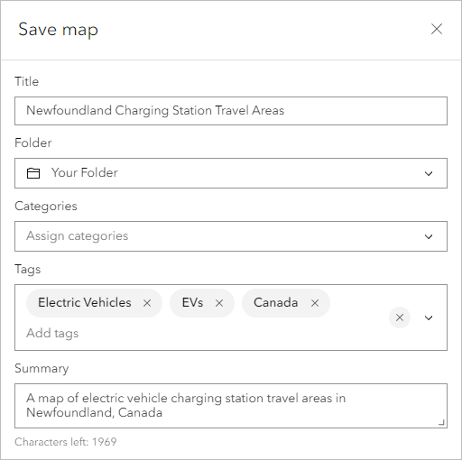 Save map window