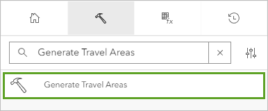 Generate Travel Areas search result