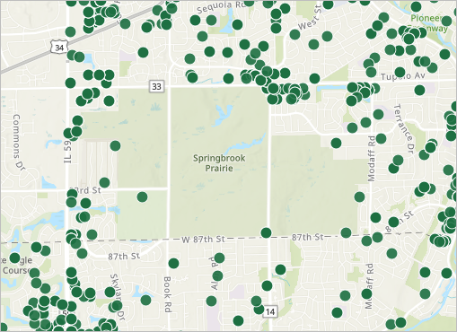 Springbrook Prairie on the map