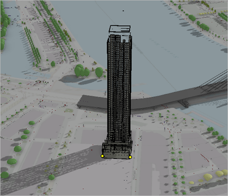 Full high-rise model properly geolocated.